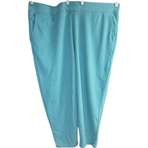 Lands' End Serious Sweats Women's 2X 20W-22W Sweatpants Teal Cotton BlendV - Picture 1 of 11